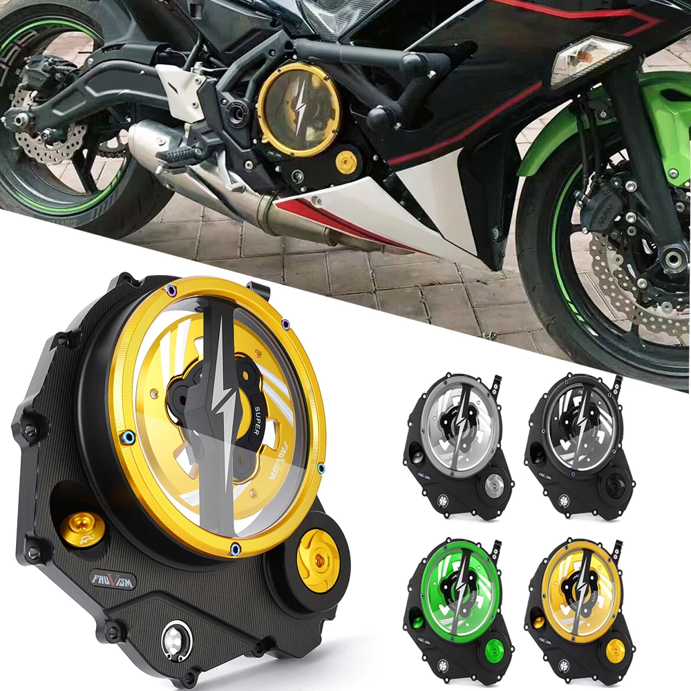 

CNC Z 650 Engine Clear Clutch Cover For Kawasaki Z650 Ninja 650 Ninja650 2017 - 2026 2025 2024 2023 2022 2021 2020 2019 2018