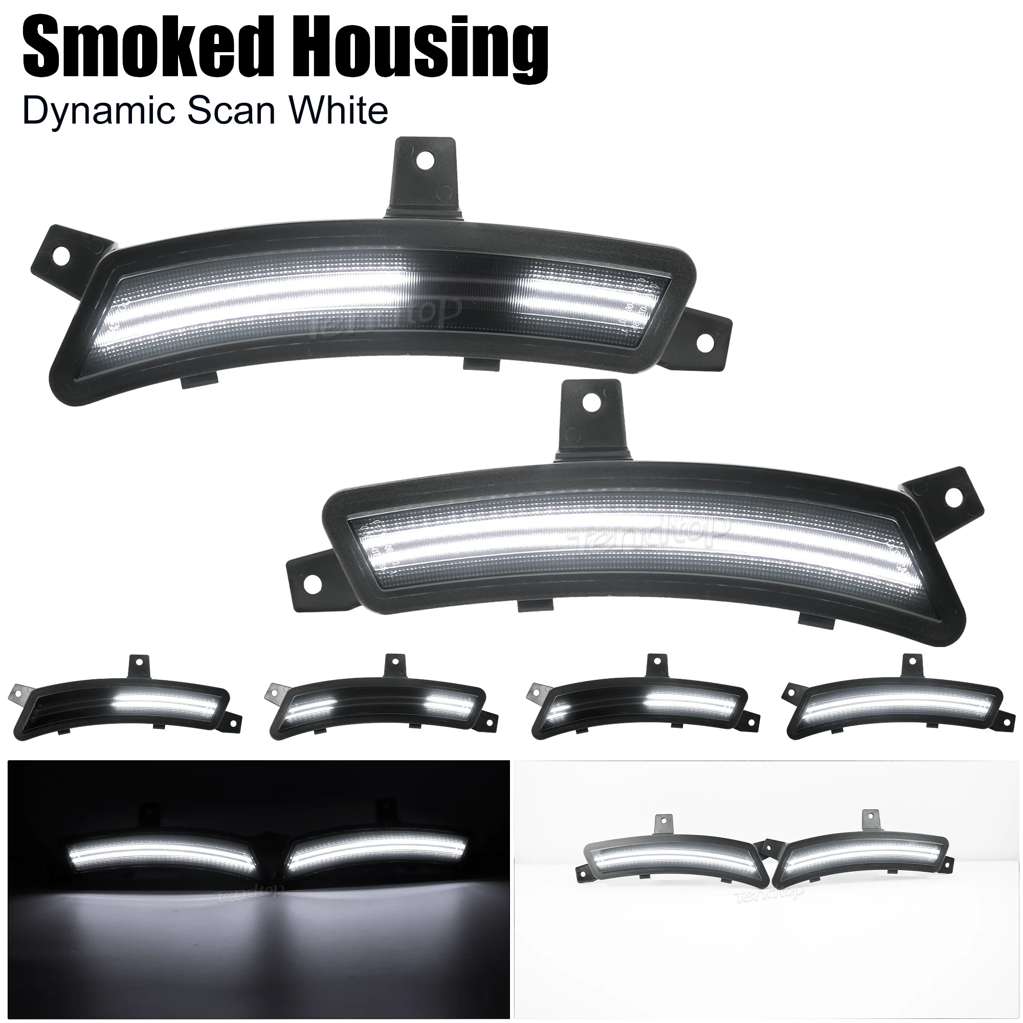 For 25+ Chevy Tahoe GMC Yukon Cadillac Escalade LED Bumper Wheel Elevation Welcome Lighting Smoked Fender Side Marker Lights
