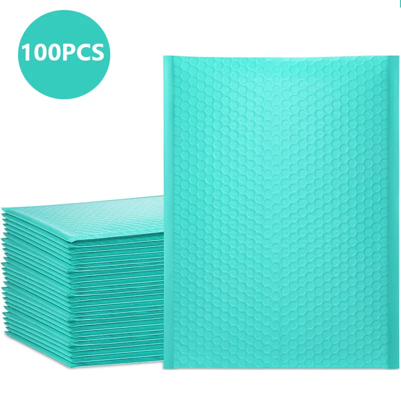 100Pcs Blue Bubble Mailer Matte Envelop Tas Mailers Verpakking Tassen Voor Business Gevoerd Poly Mailer Self Seal Verzending Tassen