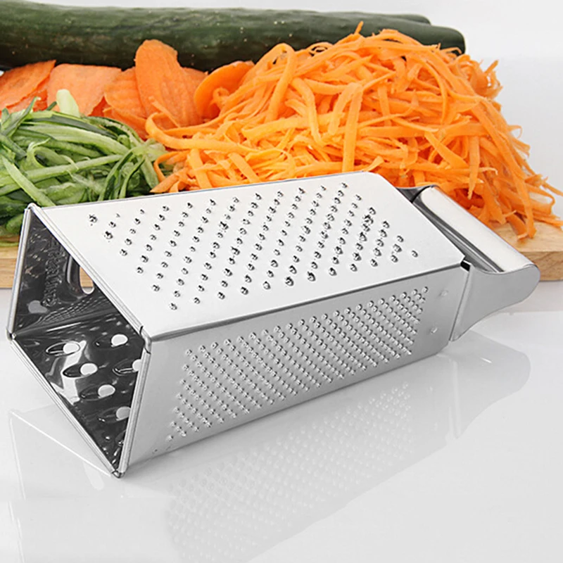 Efficient Stainless Steel Box Grater 4 Sided Design Fine Medium Coarse Grating Slicing Easy to Clean 21 5x8 5cm