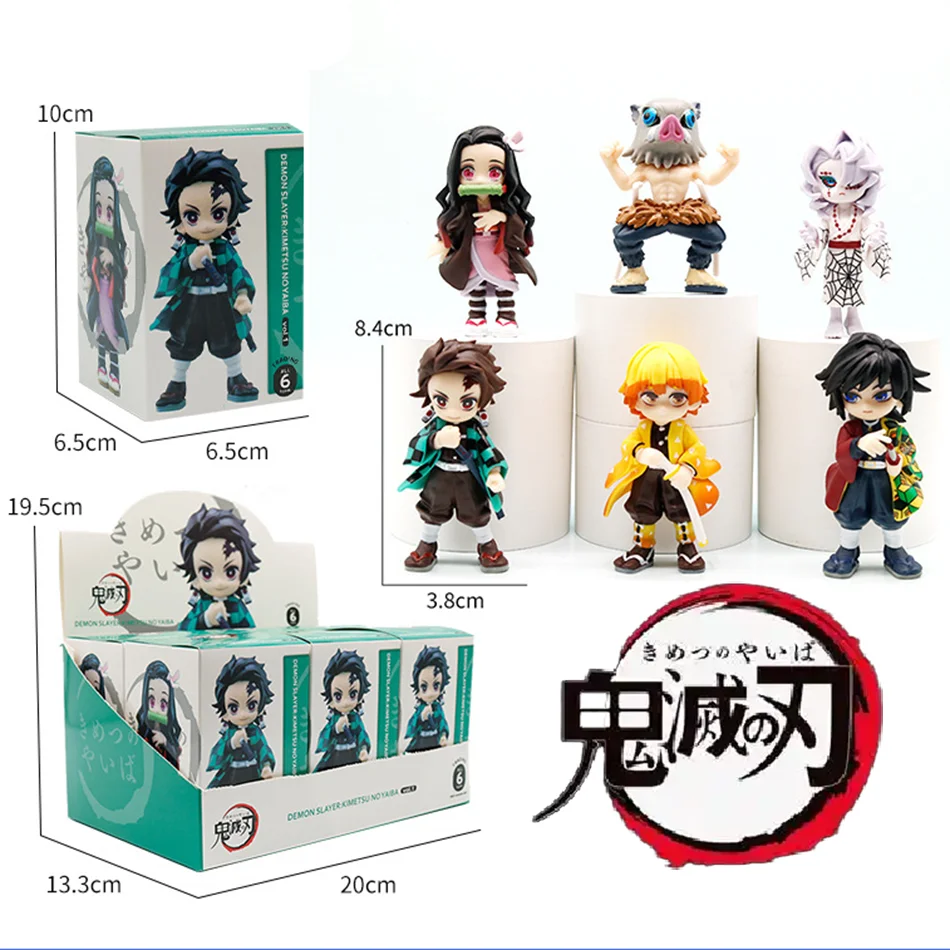 Demon Slayer Tanjiro Kamado Nezuko anime cartoon figuur blinde doos creatieve gepersonaliseerde standbeeld model ornament verrassing geschenkdoos