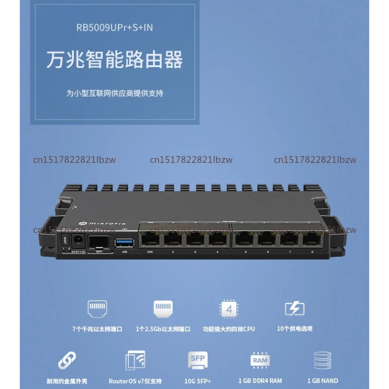 RB5009UPr/RB5009UG+S+IN Home 1 Gigabit 2.5G Gigabit POE Router