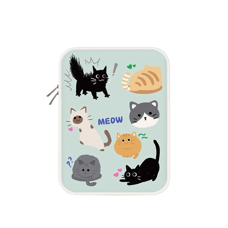 

Cartoon Cat Print Tablet Sleeve for Ipad Pro10.5 11 12.9 Air9.7 10.9 Inch Samsung Macbook 13.3 14 15 Shockproof Bag Holiday Gift