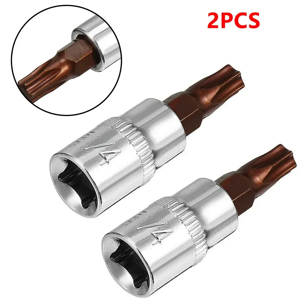 

Hot Sale Useful Socket 2Pcs Accessories High Quality Pratical Replacement T30 Bit Sockets 1/4 1/4 Inch Drive T30