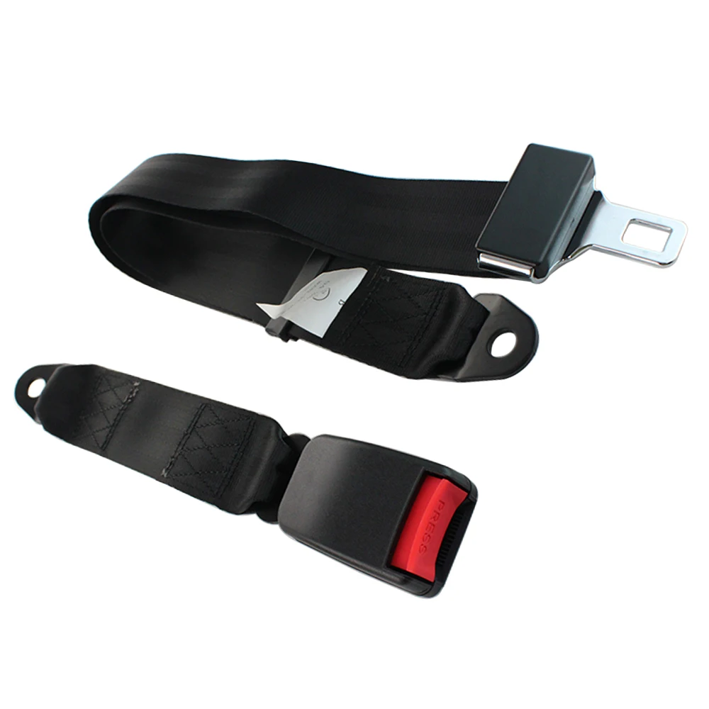 Black 2 Points Car Auto Seat Seatbelt Universal Seat Belts Adjustable Extension Bucklet Truck Seat Safety Belt Car Accessorie