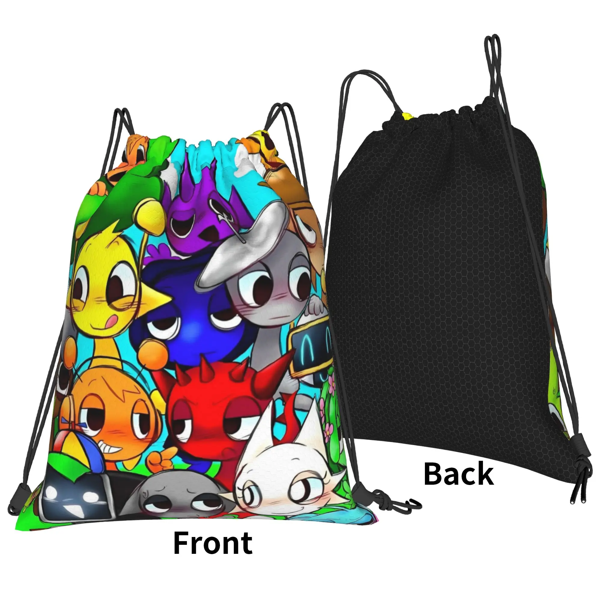 Sprunki Drawstring Backpack Sports Gym Bag Water Resistant Cartoon Game  String Sackpack for Running 36cm (W) x 43cm (H)