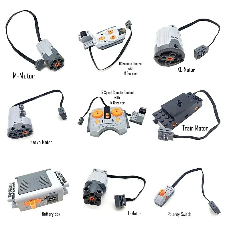 Technisch elektronisch model bouwstenen MOC Power Functies Motoronderdelen IR-snelheid Afstandsbediening Ontvanger Batterijdoos DIY-speelgoed