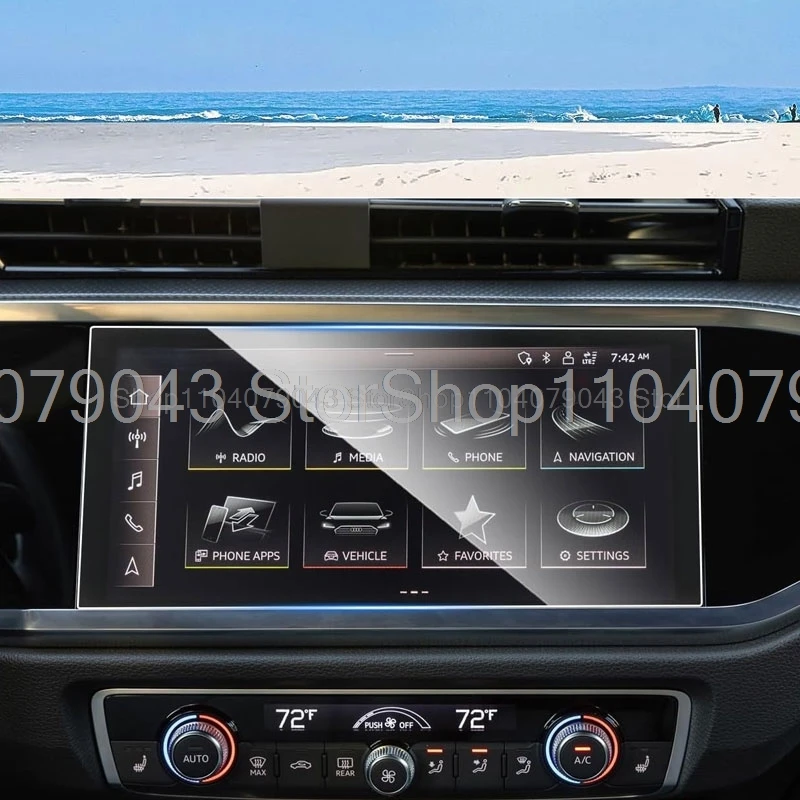 Tempered Glass Screen Protector film For Audi Q3 F3 2019-2022 10.1inch Car GPS Navigation touchscreen anti-scratch accessories