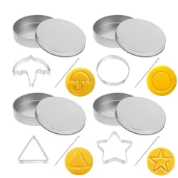 4pcs/set Korean Sugar Cookie Mold Stainless Steel Squid Honeycomb Difformity Cookies Cutter for Kids Party Game Baking Tools