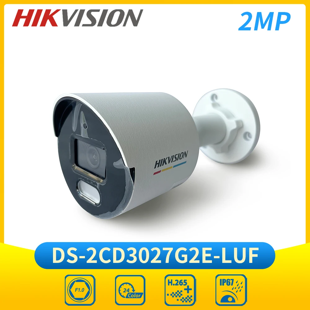 hikvision camera bullet ds2cd3027g2e luf 2mp cor cheia deteccao de veiculo humano microfone embutido rede ao ar livre ip 01