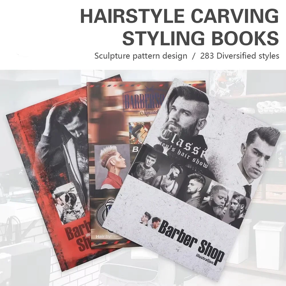 

Barbershop Men's Hairdressing Magazine Atlas Salon Fashion Pro Barber Book Stylist Design Illustration Album Barbershop Styling