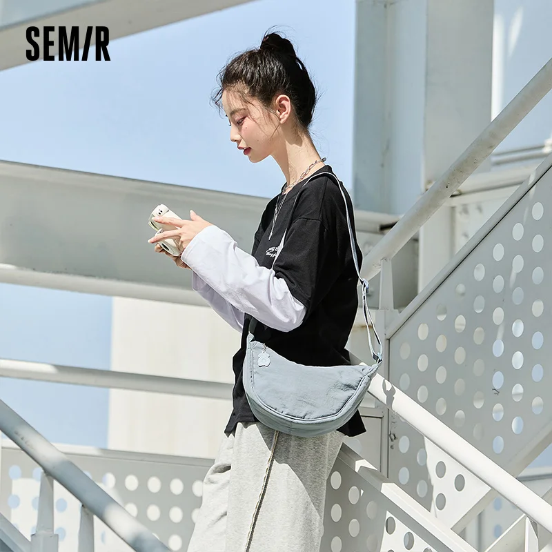 Semir Minimalist Crossbody Bag for Women - Macaron Color Chest Purse
