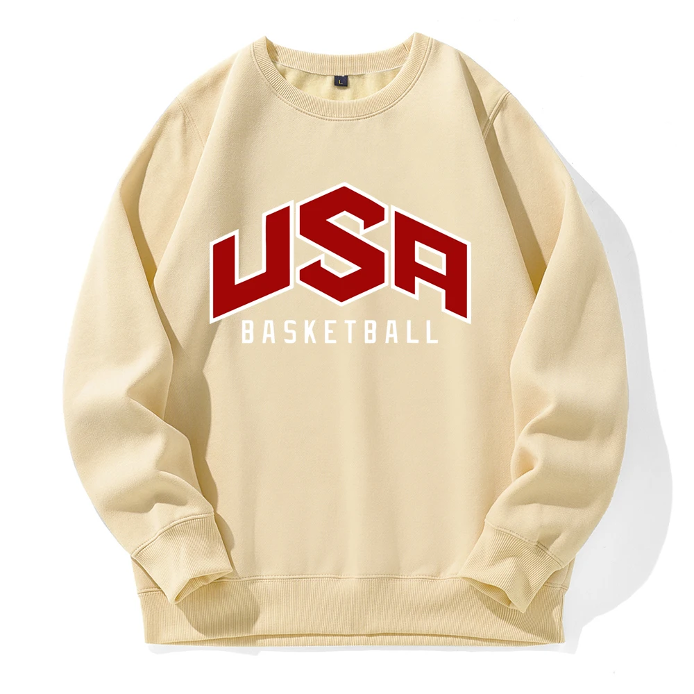 

Usa Basketball Prints Hoodies Men Fashion Novelty Creative Male Hoodie Loose Casual Fleece Pullovers Basic O-Neck Basic Hooded