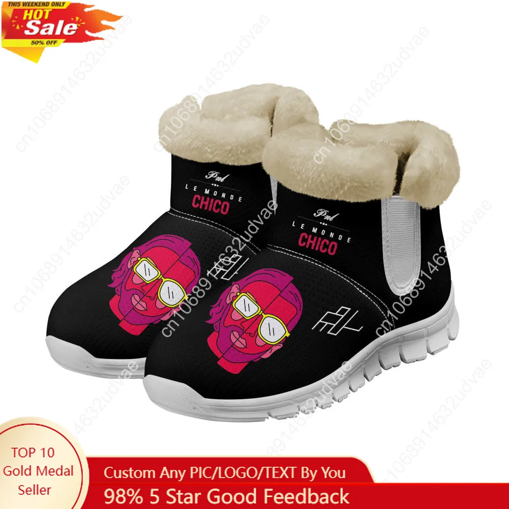 

Le Monde Chico Plush Shoes Boots PNL Album French Rapper Mens Womens Keep Warm Sneakers Boot Casual Sports Custom Sneaker White