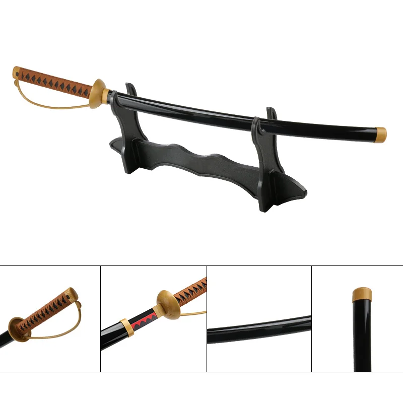 سيف أنيمي كوسبلاي - سيف خشب الساموراي الياباني، آمن للحفلات التنكرية/عرض الرسوم المتحركة، حامل وحزام Sword FreeSword متضمن