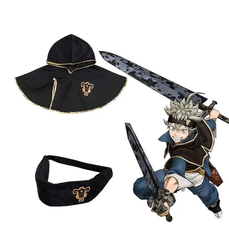 أنيمي الأسود البرسيم أستا عباءة شال عقال أنيمي تأثيري حلي رجل عباءة أزياء الهالوين