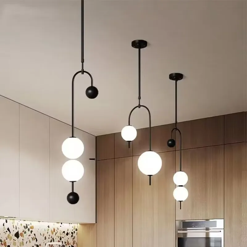 Nordic Minimalist Design LED Ceiling Chandeliers Lamp Magic Bean Pendant Light Home Decoration Counter Office Restaurant Bedroom