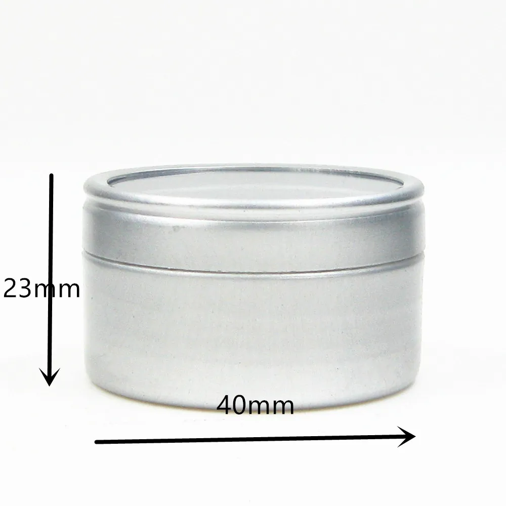 5g 10ml 20g 40ml  80ml small empty round aluminium, metal,Container,case,jar, pot,Balm Tins with Clear View Window press fit lid