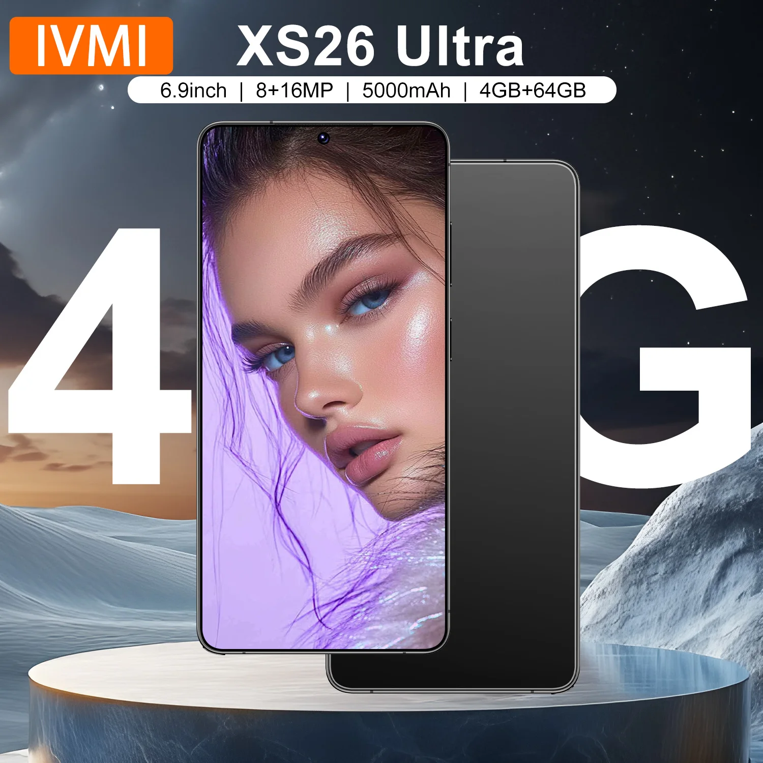 IVMI XS26 Ultra Cellphone Android 12.0 6.9inch Screen 4GB RAM 64G ROM 8+16MP Dual SIM Smartphones Google Play Store Mobile Phone