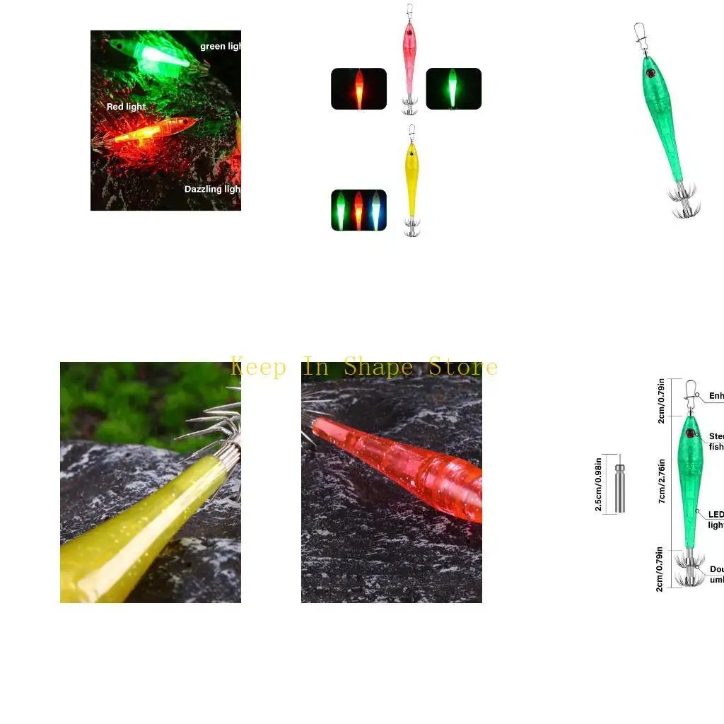 

U1JC Рыболовная приманка, легкий крючок для каракатицы, искусственная рыболовная приманка, глубокое падение, инструмент для для