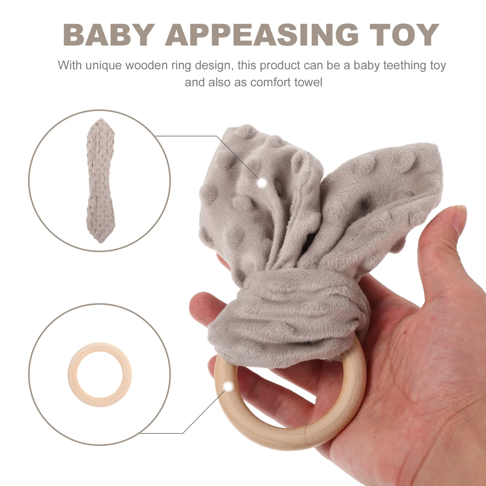 2 قطعة منشفة استرضاء الطفل لطيف اللمس النسيج لحديثي الولادة النوم المعونة عضاضة حلقة مريحة المحمولة التمريض منديل
