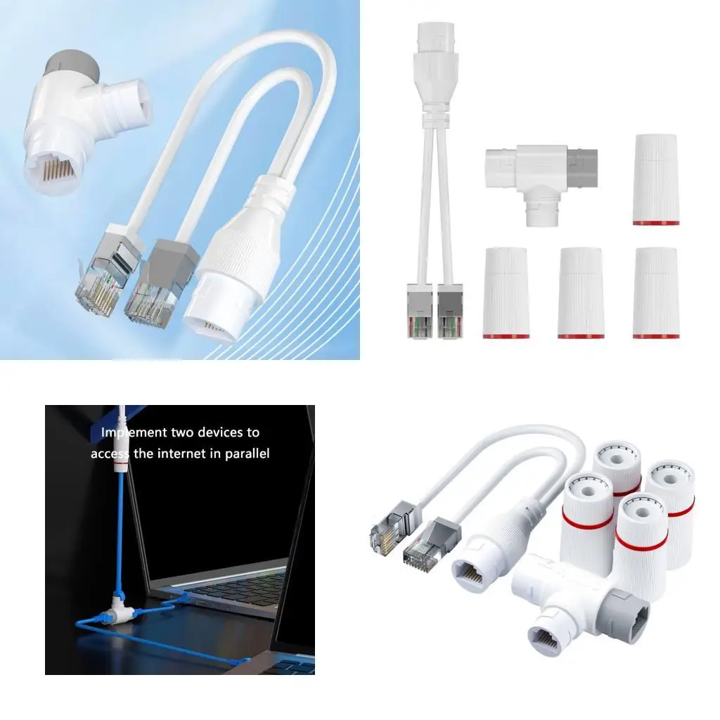 

652F ABS Ethernet Splitter Suitable for Various Device Connectivityd Waterproof Construction Networks Expansion Solution