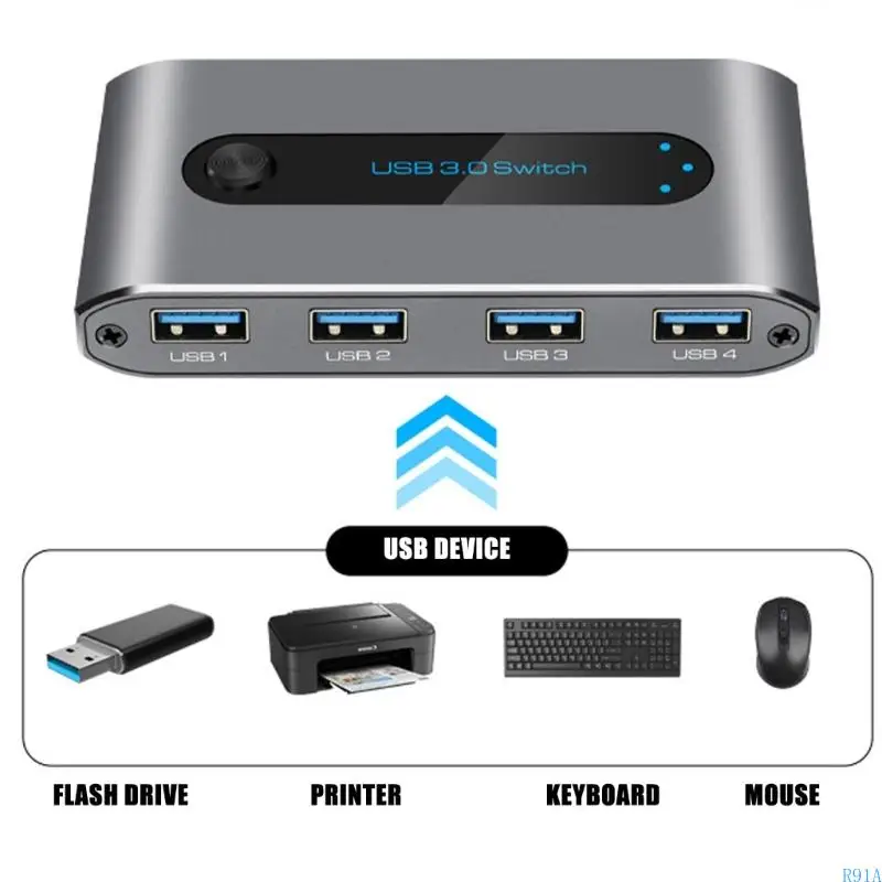 R91A USB مشاركة جهاز تبديل جهاز كمبيوتر يعمل على تبسيط نقل الملفات وإدارة الأجهزة الطرفية في المكاتب