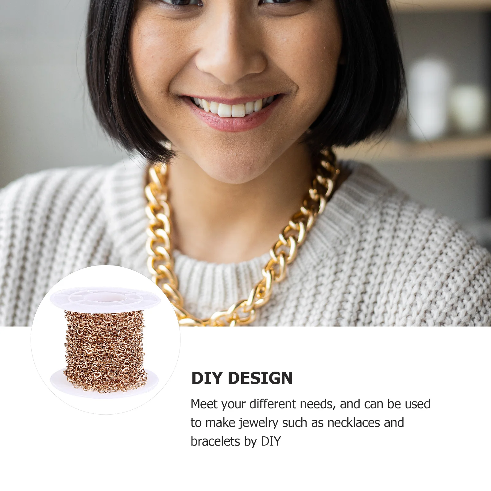 DIY القلب ربط سلسلة النحاس صنع المجوهرات قلادة سوار سترة سلسلة غرامة براعة المدمجة تخزين هدية عيد ميلاد