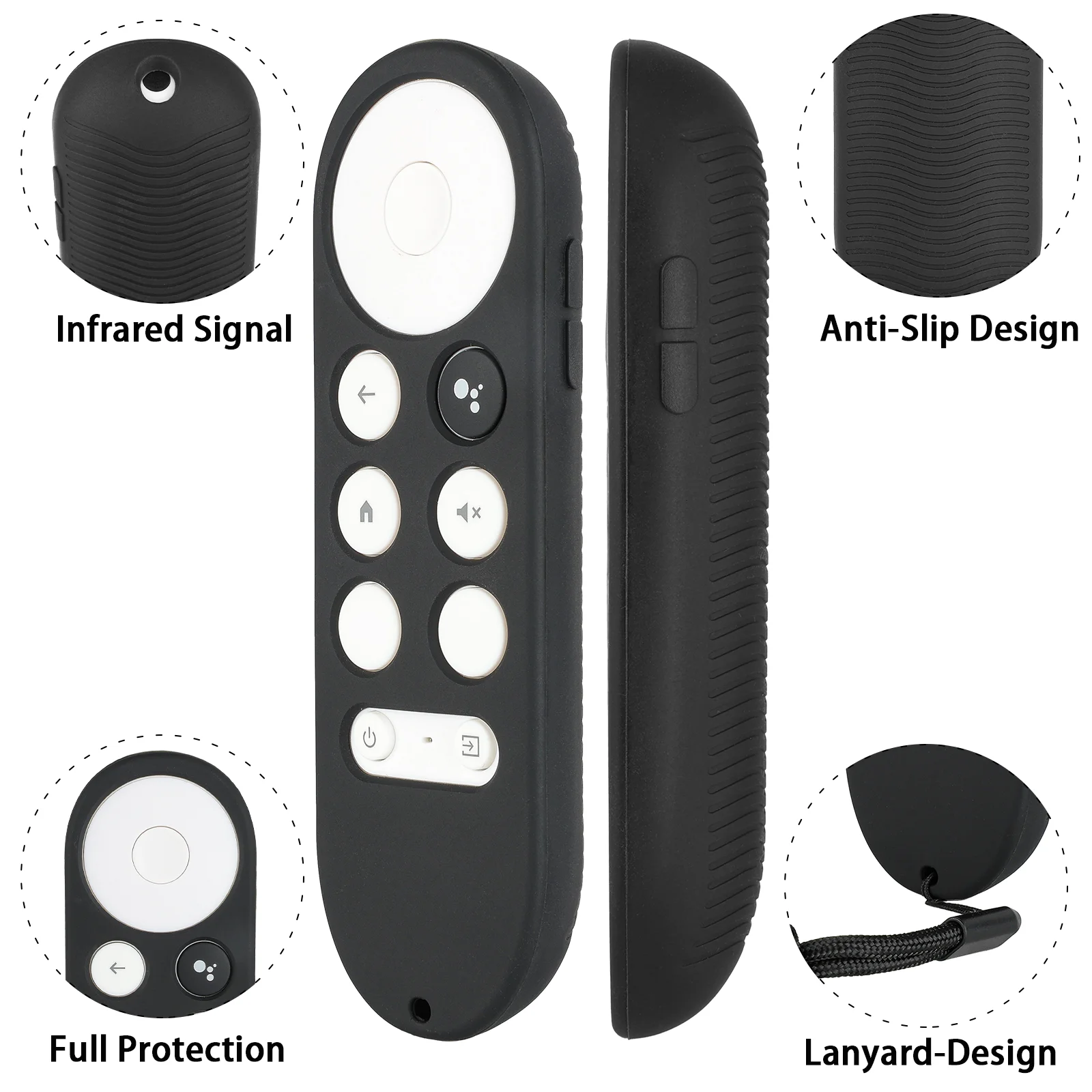 Silicone Remote Control Case Compatible With Google Chromecast 2020 4K / Chromecast 2022 HD TV G9N9N Remote Shockproof Protectiv view 5