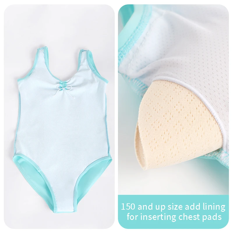 Leotardos de Ballet para niñas, leotardos sin mangas para danza gimnástica con forro completo, mono de Ballet clásico de nailon para niños, trajes de Ballet para niños