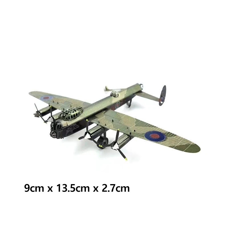 Mfuny 3D Puzzle All Metal Stainless Steel DIY Assembly Model  Colorful Lancaster Bomber