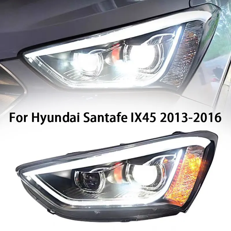 LED Head Lamp for Hyundai Santa FE 2013-2018  LED Headlight IX45 Headlights  DRL Turn Signal High Beam Angel Eye Projector Lens