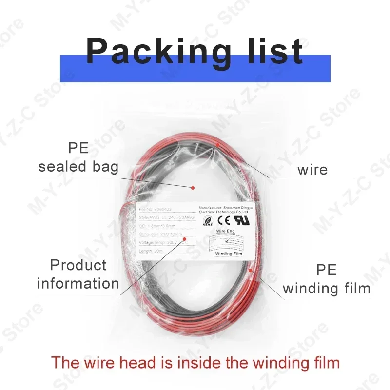 5m-100m 2 Pin Electrical Wires UL2468 28/26/24/22/20/18/16 AWG Red Black Cable Speaker Wire For LED Car Audio 12V JST Connector