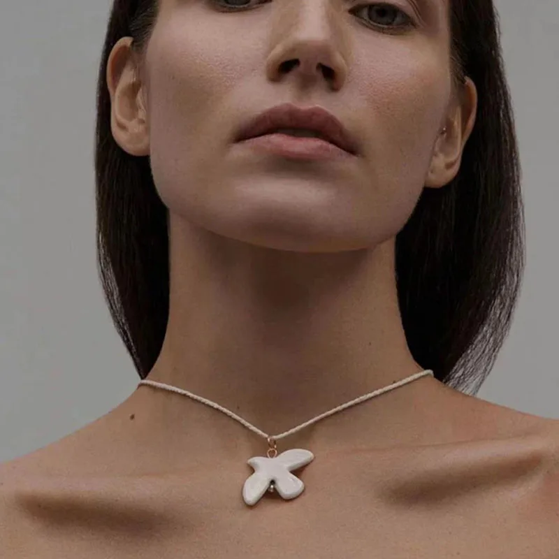 New Fashion White Peace Dove Pendant Necklace for Women Vintage Metal Geometric Round Ear Hoop Jewelry Girls Gift image 2