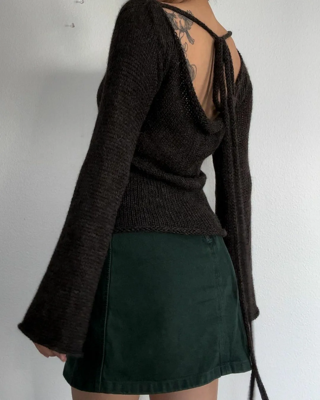 Bild 7: Sexy Backless Pullover Weste Frühling Herbst Einfarbig Temperament Lose Hohl Winter Frau Kleidung Langarm Strap Strickwaren