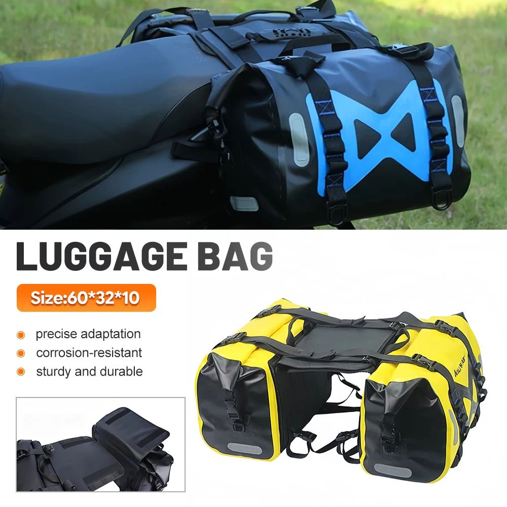 Motorcycle Crash Bar Bag 6-8L Waterproof Expandable TPU Luggage Bag Universal Frame Tool Bag for ADV Dirt Bike Off-Road Touring