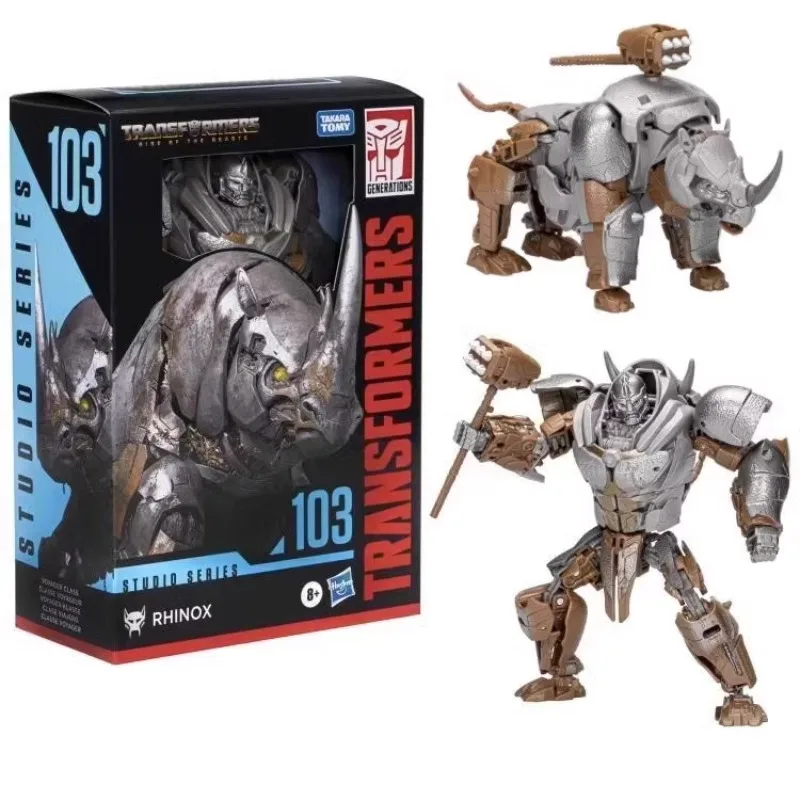 Original Hasbro Transformers Studio Series 103 Beast Wars RHINOX Robot Classic Movie Series Transformers Toys Collect Toys 18cm