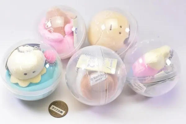 Qualia capsule toys #Eraser. stuffed animal 2 cute kawaii ice Pudding Soft cream soda cotton candy plush dolls ball chain