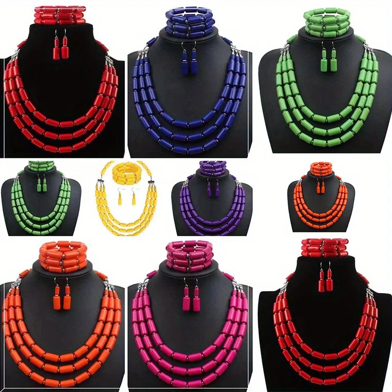 

3pcs Women's Necklace Beautiful Jewelry Bead Set Multi-layer Necklace Set Birthday Gift Necklace for Friends