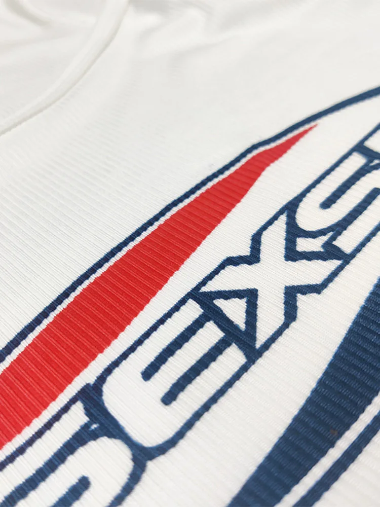 Y2k high street vest witte slanke schouder hemdje top modieuze casual dames sexy letter bedrukte top