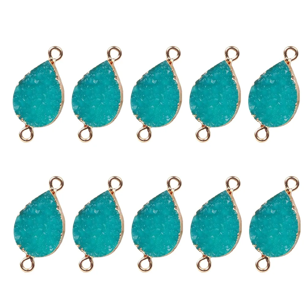 

10Pcs Green Water Drop Crystal Pendant Double Hook for DIY Necklace Jewelry Making Accessory Crystal Pendant