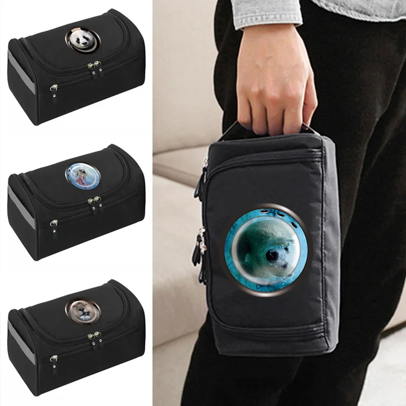 

Camping Travel Cosmetic Bag Multi Functional Outdoor Business Lightweight Hook Window Print Zippered Toiletry Bag Storage Pouch