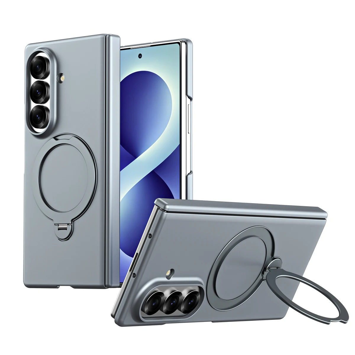 For Samsung Galaxy Z Fold 8 Ultra 5G Case Magnetic Rotating Bracke Folding Hinge With Tempered Film Shockproof Hard Back Cover