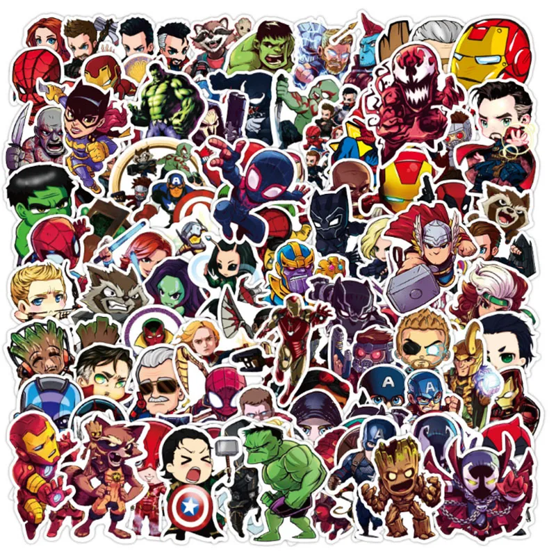 

10/30/50/100pcs Disney Movie Cartoon Superhero Graffiti Sticker Snowboard Laptop Luggage Fridge Phone Diy Decal Decor Stickers