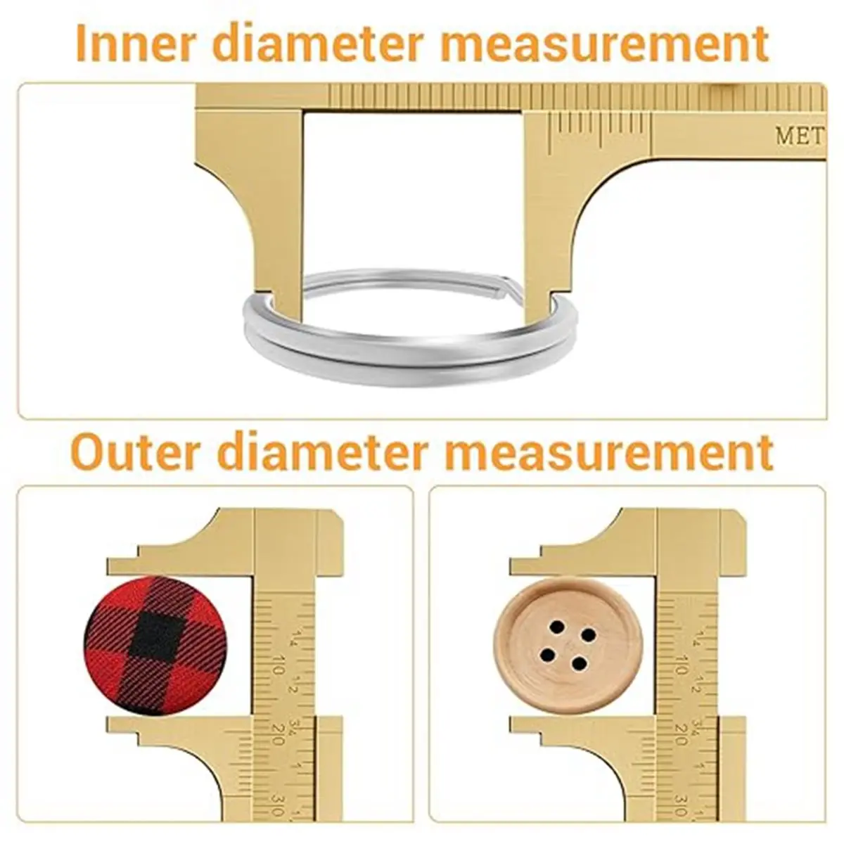 2 Pack Pocket Caliper, 80 Millimeter Gauge Measuring Tool, Caliper Measuring Tool