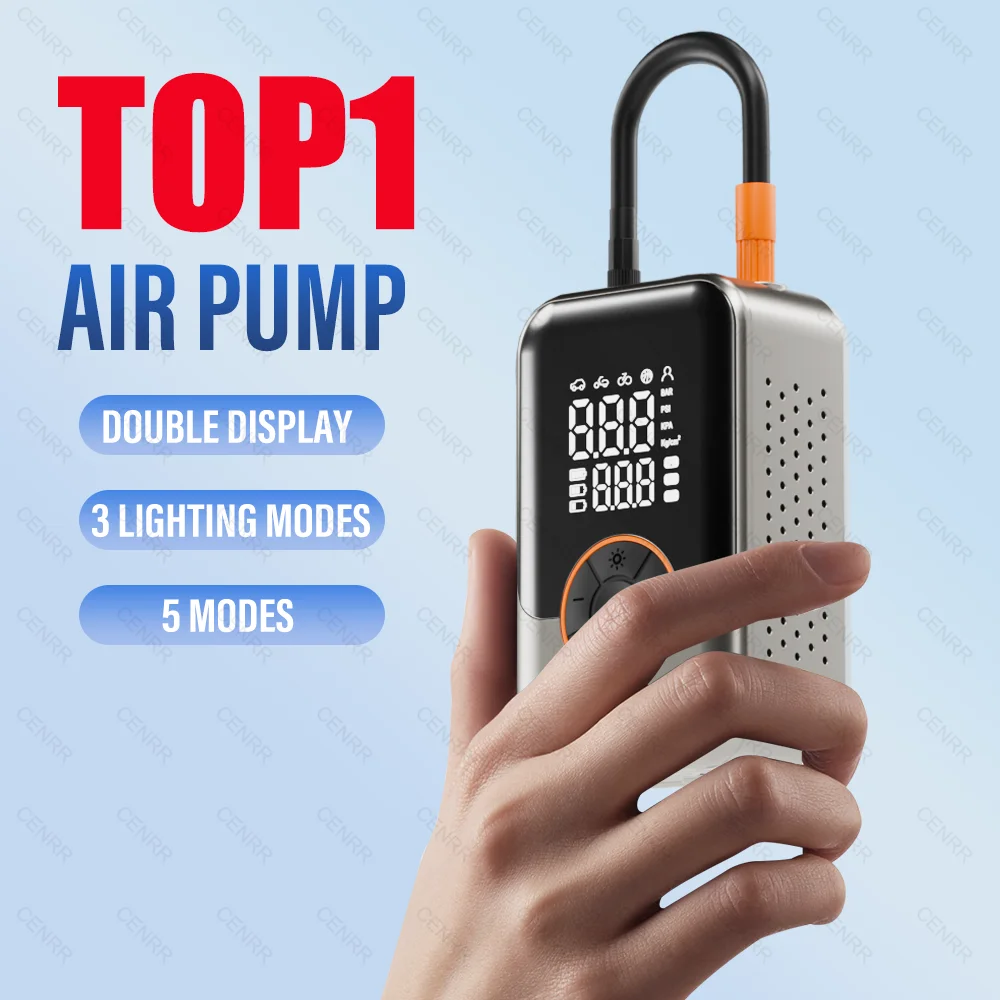 

Portable Car Air Pump Electric Tire Inflator Wireless Air Compressor LCD Display Air Injector For Car Bike Motorcycle Tyre Ball