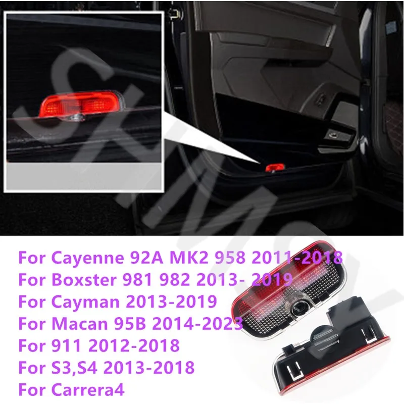 Ampoules LED pour porte de voiture, 2 pièces, lampe de décoration intérieure, accessoires automobiles pour Porsche Cayenne 92A MK2 958 Boxster Cayman Macan 95B