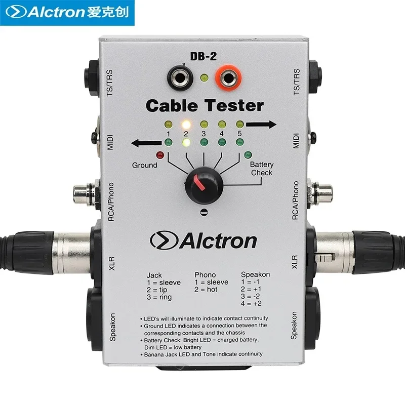 ALCTRON DB-2 Multi audio cable tester Audio cable measuring line test cable tester instrument sound engineering assistant