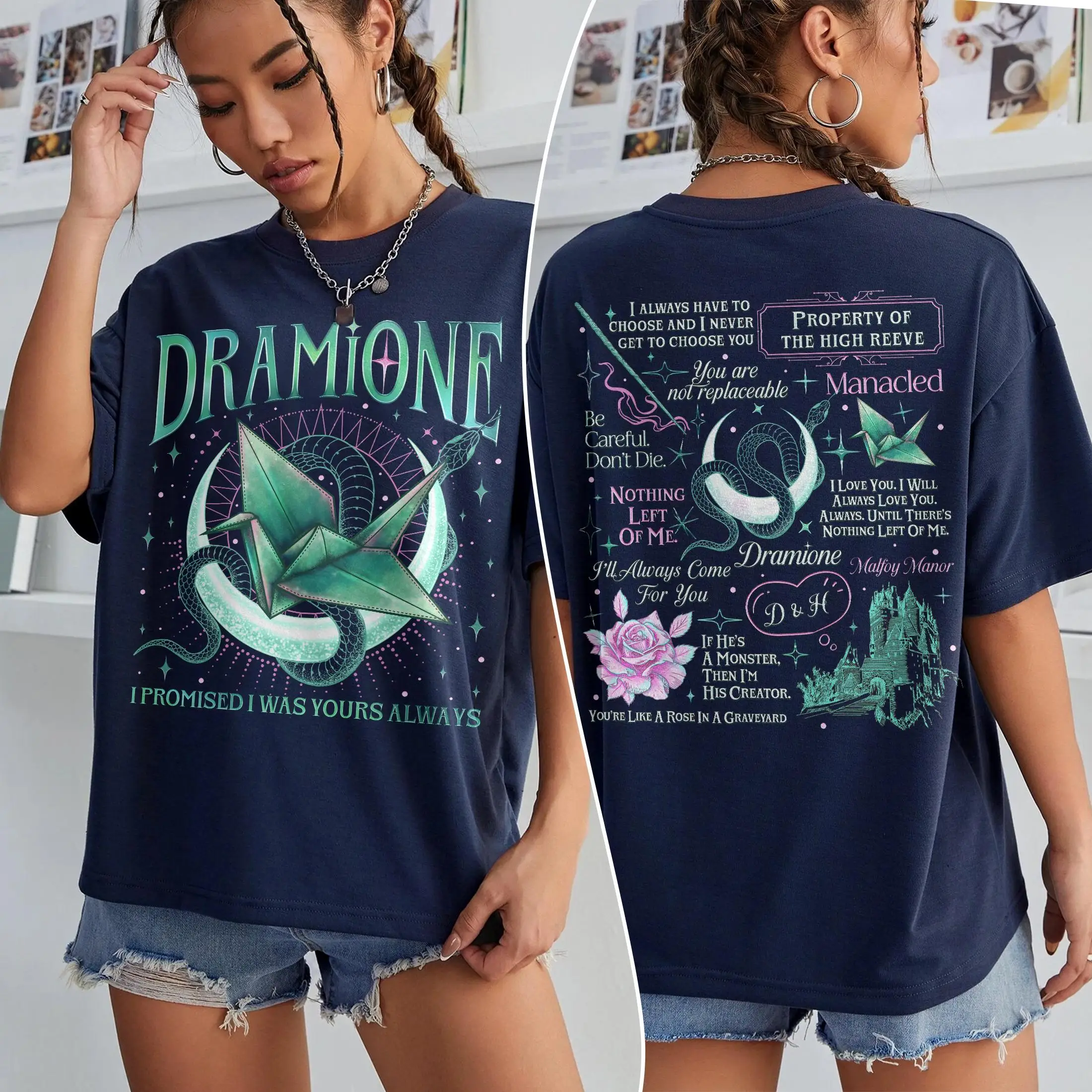 Manacled Dramione Fanfiction Shirt, Romantasy Bookish Shirt, Manacled Paper Crane Shirts, Draco Fanfic Lover T-shirt