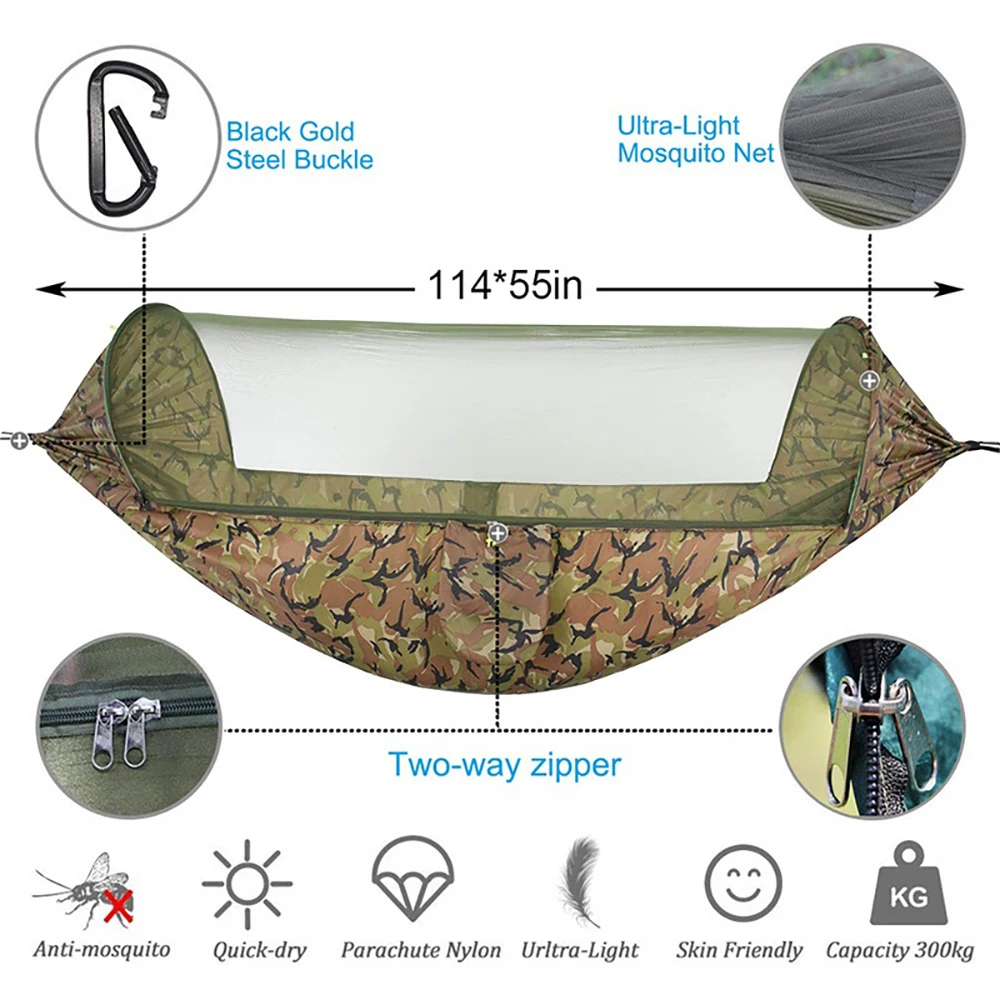 Hammock 2 Tourist Outdoor Portable Hammocks With Mosquito Net Waterproof Camping For Leisure Shelters Survival Ultralight Large